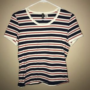 Divided✨ Blue, Red and White Striped Tee✨